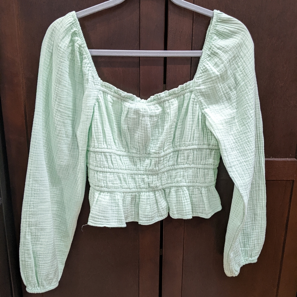 Square Neck Smocked Waist Top